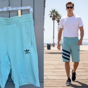 adidas Originals Sportive Nineties Shorts - Easy Mint Blue - Men's M